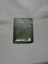 Rolex Cardholder / Kartenetui aus gr&uuml;nem Leder mit Goldkrone