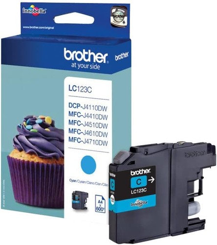 Brother LC-123C Inkjet Cartridge, Cyan, Single Pack, Standard Yield, Includes 1 - Foto 6 di 6