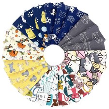 48pcs Cat Charm Packs Fabric Squares 5" x 5",Quilting Cotton Fabric Bundles P...
