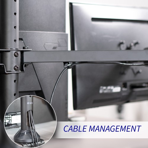 VIVO Steel Quad Monitor Desk Mount Adjustable 3 + 1 Stand | 4 Screens up to 32" - 第 8/8 張圖片