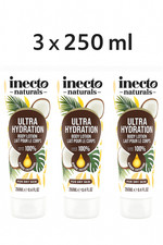 3x 100% Coconut Oil Body Lotion INECTO Natural Ultra Hydration Gift RRP £26.97