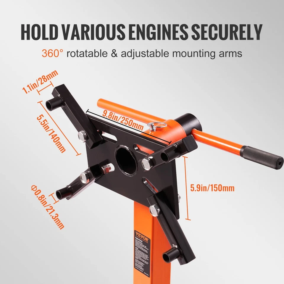 Soporte de motor de 1300 libras soporte automotriz duradero ruedas giratorias ajustables Foto 3 de 4