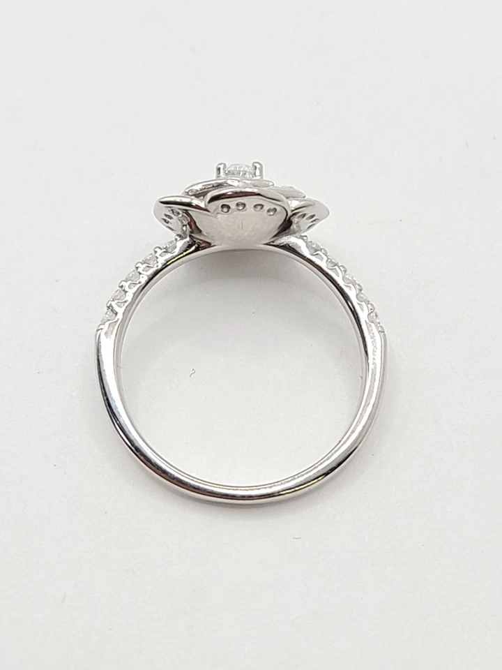 Anillo de plata esterlina 925 con flor de rosa alianza de boda anillo de promesa de compromiso talla 5,5 Foto 4 de 4