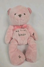 Carters My First Bear Plush pink stuffed animal 2007 Baby Girl Teddy Knit