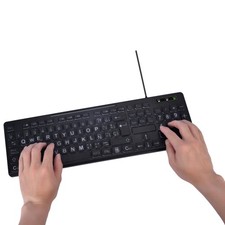 Spanish 105 Key Large Print Quiet USB Wired F...
