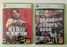 Microsoft Xbox 360: Red Dead Redemption & Grand Theft Auto IV Game Lot Of 2