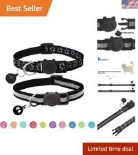 2-Pack Reflective Breakaway Cat Collar with Bell - Adjustable  Safe for Kittens