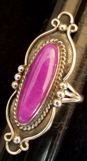 Vintage Navajo Gilo Grace NAKAI Sterling Silver & Purple Sugilite Sz 8 Ring 6.9g