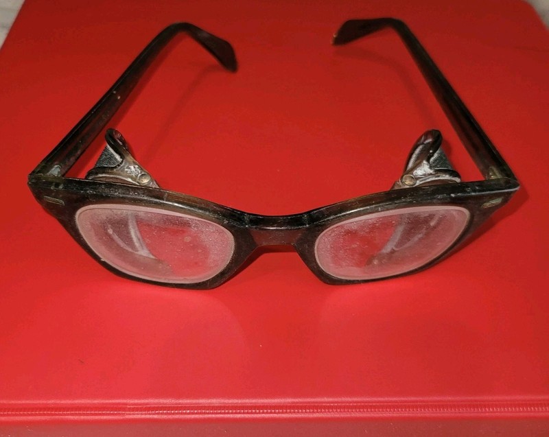 Vintage CLENDALE Gray Safety Glasses + Mesh SIDE Shields 6-Z87 USA GO