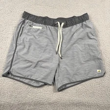 Vuori Shorts Mens XL Gray Banks Athletic Stretch Running Workout Training Gym