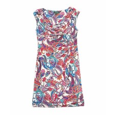 Lauren Ralph Lauren 16 Multicolor Paisley Cowl Ruched Y2K Bold Maximalist Dress
