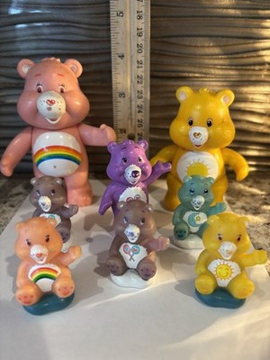 Care Bears Mini Figures Plastic some Cake Top, some  Pose-able, mixed lot of 8