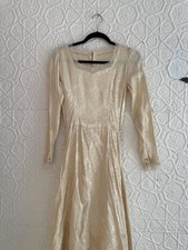 Vintage Wedding gown-1930s-Jaquard-Floral-Tulle-XS-Romantic-Antique Bridal