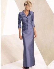 Montage Mon Cheri Womens Silk Pearl Two Piece Formal Evening Gown Size 12P I