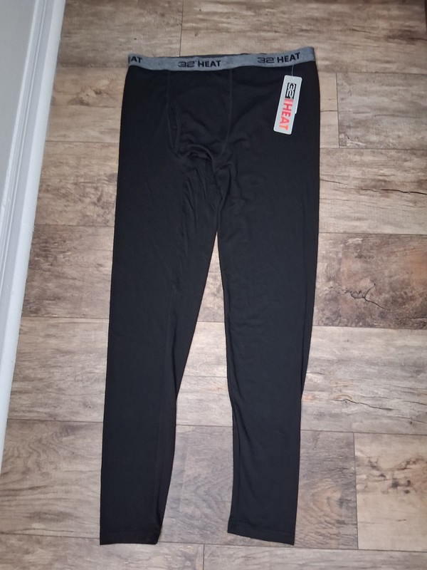 New 32 Degrees Heat Mens Base Layer Pant Size large   Black NEW
