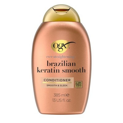 OGX Brazilian Keratin Smooth Conditioner (385 ml), glättende Haarspülung mit Ker