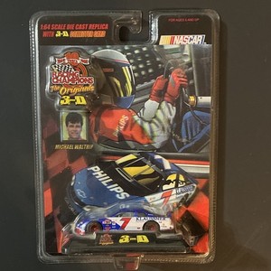 Racing Champions Originals 3-D Michael Waltrip #7 Philips 1998 Chevy 1:64 Card