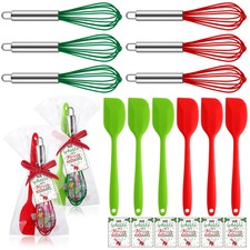 6 Sets Christmas Whisk Silicone Spatula Baking Supplies Gift Set With Greetin...