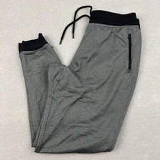 Under Armour Pants Mens Large Gray Athletic Joggers Loose Fit Zip Pockets L