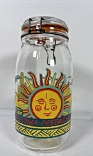 Vintage 2L Arizona Pistachio Company Large Glass Mason Jar Made In France 10"