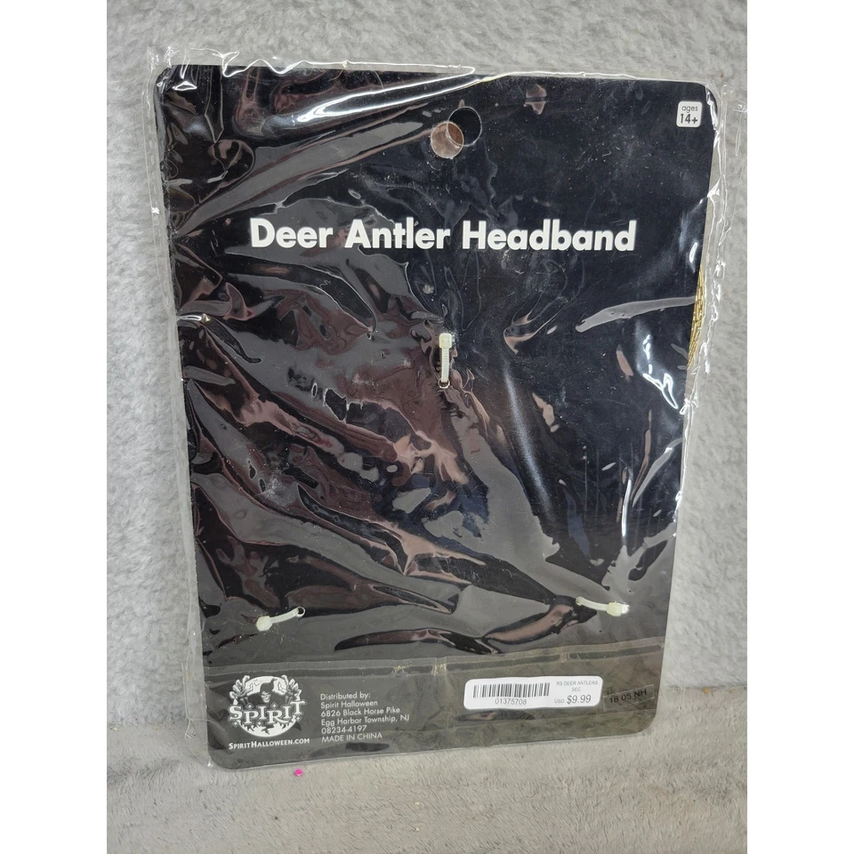 Diadema Spirit Halloween cuerno de ciervo diamantes de imitación dorados disfraz sombreros Foto 2 de 3