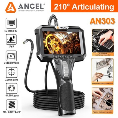 ANCEL AN303 Industrial Endoscope Camera 3.9mm 4.3'' Screen Borescope Inspection