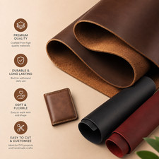 Oil Tanned Cowhide Leather Sheet 2mm Thick DIY Craft Bag Wallet Material