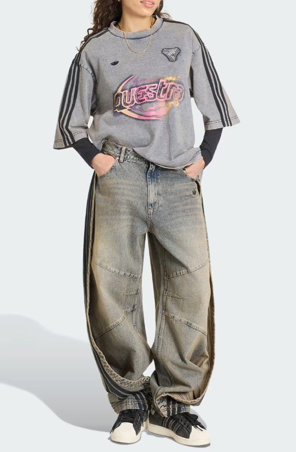 adidas Originals Adilenium 5.0 Banana Overlay Denim Pants Women 
