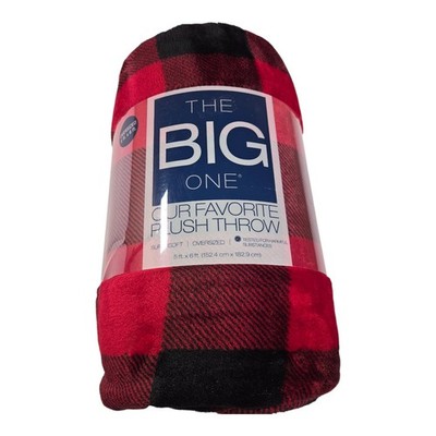 Kohls The Big One Red Buff Oversized Plush Throw Buffalo Check 5 ft x 6 ft