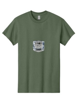 Melting-Ice-Cube Mens Graphic Tee, 100% Cotton, Casual Summer Wear