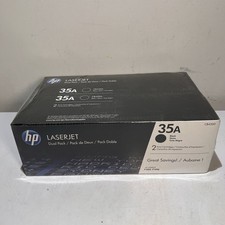 Genuine HP 35A CB435D OEM Dual Pack - 2- Black Laserjet Toner Cartridges - NEW