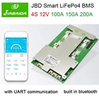 JBD Smart BMS 4S 12V 100A 150A 200A LiFePo4 Battery Board Same Port with Balance