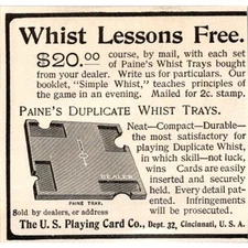 The US Playing Card Co Paine's Whist Trays Cincinnati 1901 Clipping SAI6-M26