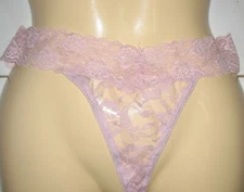 IJAK - NEW - XL - NYLON STRETCH PINK LACE THONG PANTY