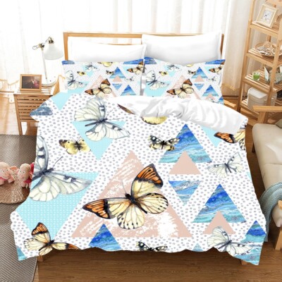 3D Butterfly Geometry Quilt Cover Set Bedding Sets Pillowcases 64