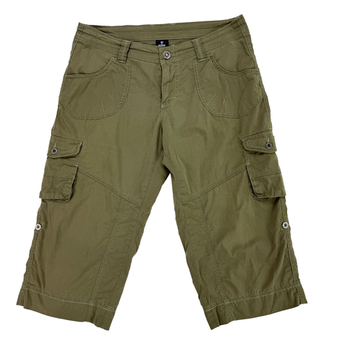 KUHL Womens 8 Kontra Capris Shorts Convertible Roll Up Green Cargo Hike Camp - Picture 2 of 21