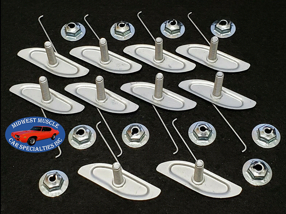 Ford 3/4-1 5/8 Body Fender Door Quarter Trim Moulding Molding Clips Nuts 10p B - Foto 3