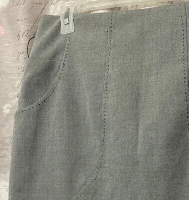 WORTHINGTON Skirt Womens 14P Gray Lined Knee Length Side Zip A