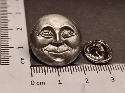 SISKIYOU PIN/Anstecker MOON FACE, Mondgesicht (Vintage 90er) Bergamot, Zinn
