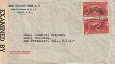 1942 Mexico IIWW censored cover from Mexico to Shell San Francisco CA USA