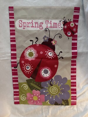 Small Garden Flag Spring Time Lady Bug 12  X 18 