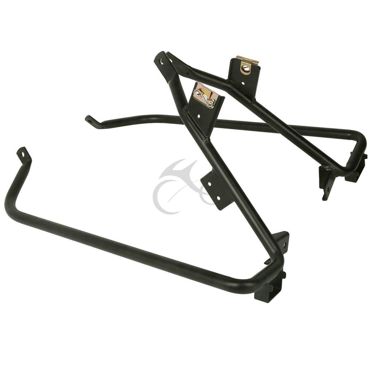 Chrome/Black Saddlebag Support Brackets For Harley Touring Street Glide