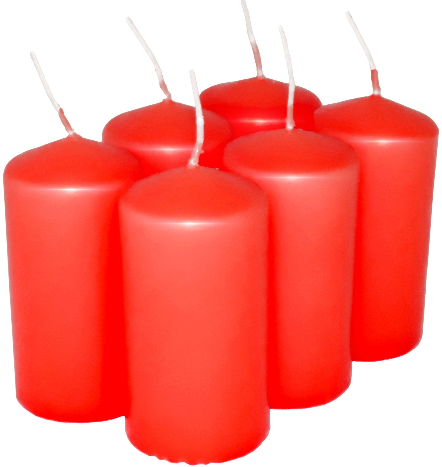 HotStar Candele Cilindriche Cera a Colonna Durata 12 Ore d45 h90 mm Colore Rosso
