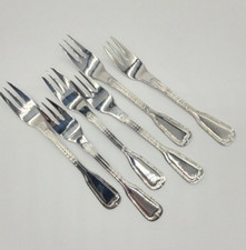 6 Kuchengabeln Augsburger Faden Alt Faden 18/10 Edelstahl Gebraucht Markenlos