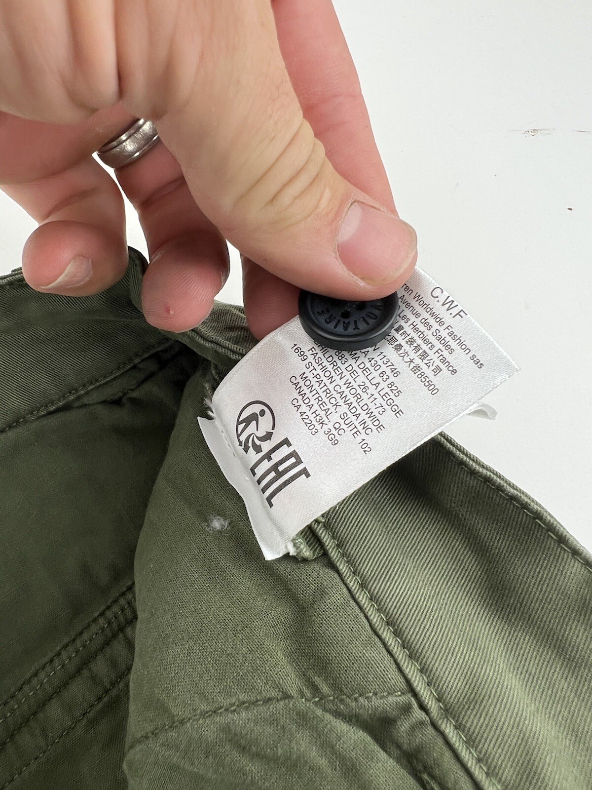 Zadig Voltaire Cargo Pants Olive Green US 14 S Gem