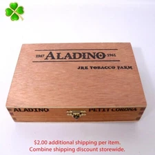 Aladino Petit Corona Empty Wood Cigar Box 6.75" x 4.5" x 1.75"