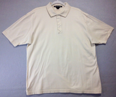 Devon & Jones Polo Shirt Yellow Sz L Pima Cotton Pullover Golf Casual Dad Shirt