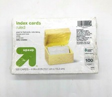 ✏️    Up & Up 100 White Ruled Index Cards, 4" x 6", White NEW