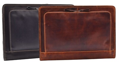 Leder Folio Tasche A4 Dokumentenmappe Treffen Gerichtsvollzieher Achsel Reißverschluss Etui A6343 NEU
