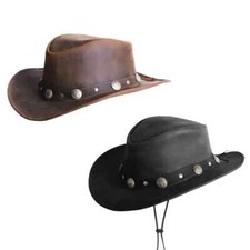 Leather Cowboy Hat Bullrider Western Style Premium Handmade Men Women Rodeo Gear